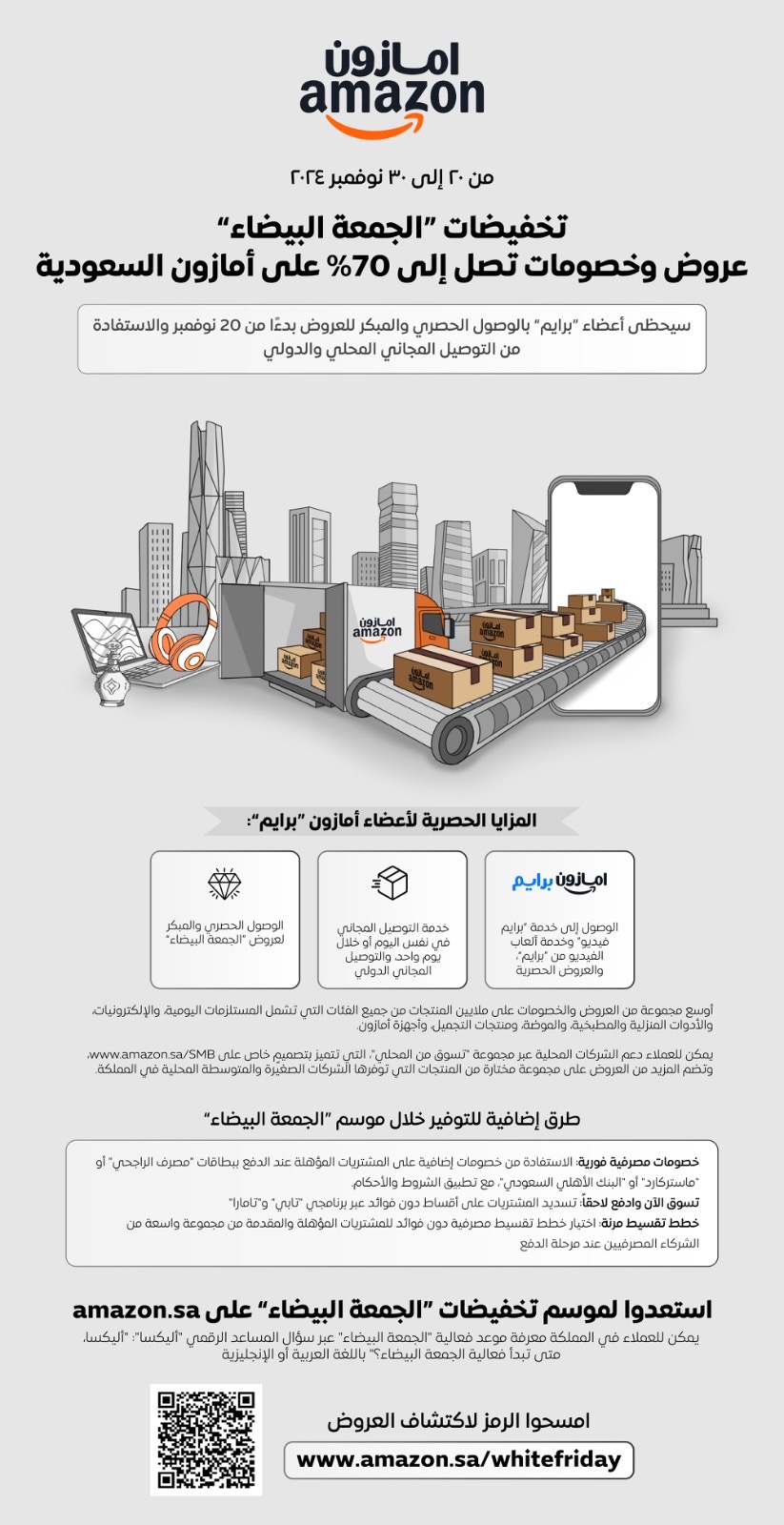 You are currently viewing انطلاق فعالية “الجمعة البيضاء” على أمازون السعودية مع عروض وخصومات تصل إلى 70% ومزايا حصرية لأعضاء “برايم”
