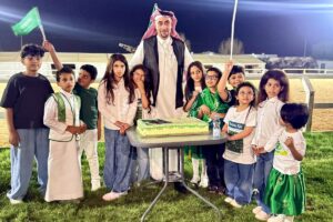 6 9 فارسًا و96 حصانًا يحتفون باليوم الوطني الـ96
